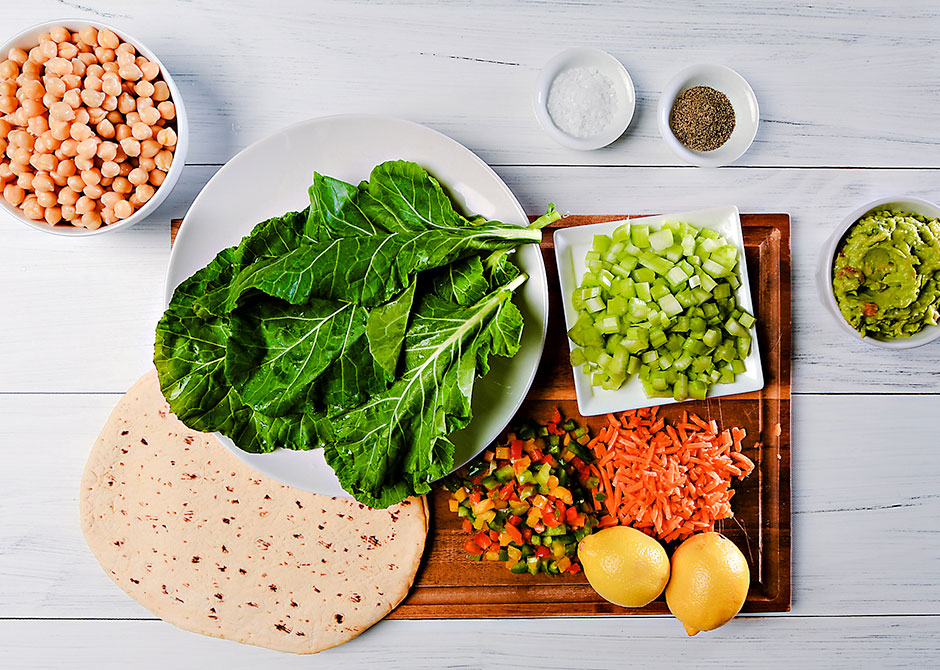 Chickpea Wrap ingredients