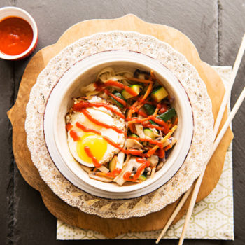 Vegetarian Spicy Korean Bibimbap Bowls